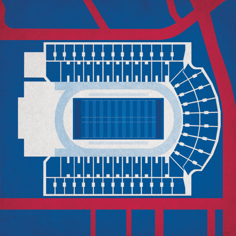 Franklin Field Map Art by City Prints - The Map Shop