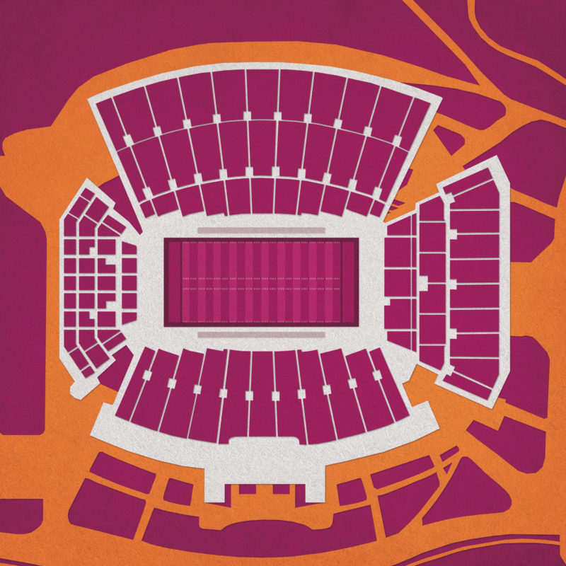 Lane Stadium Map Art by City Prints - The Map Shop