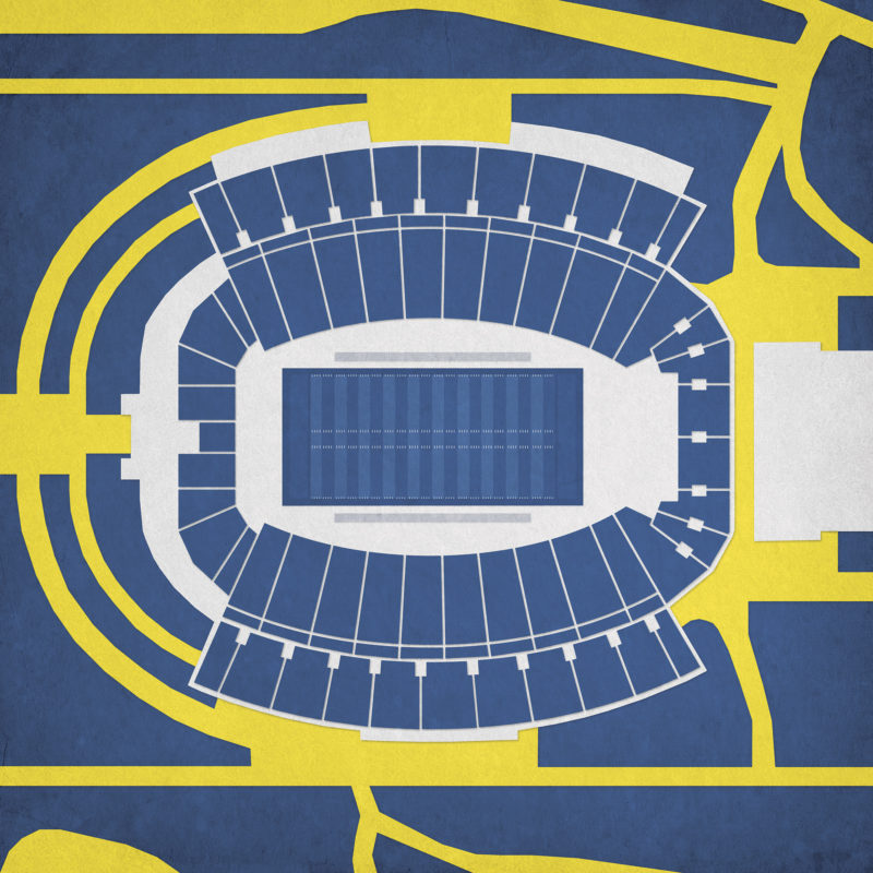 Mountaineer Field at Milan Puskar Stadium Map Art by City Prints - The