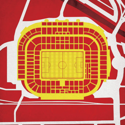 Old Trafford Map Art by City Prints