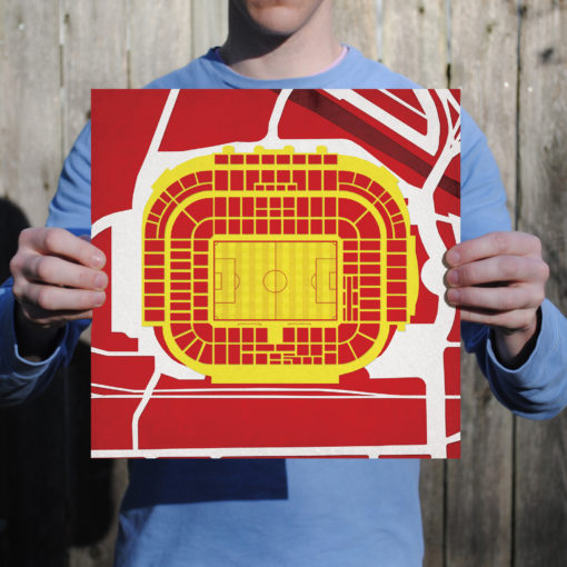 Old Trafford Map Art by City Prints - Image 2