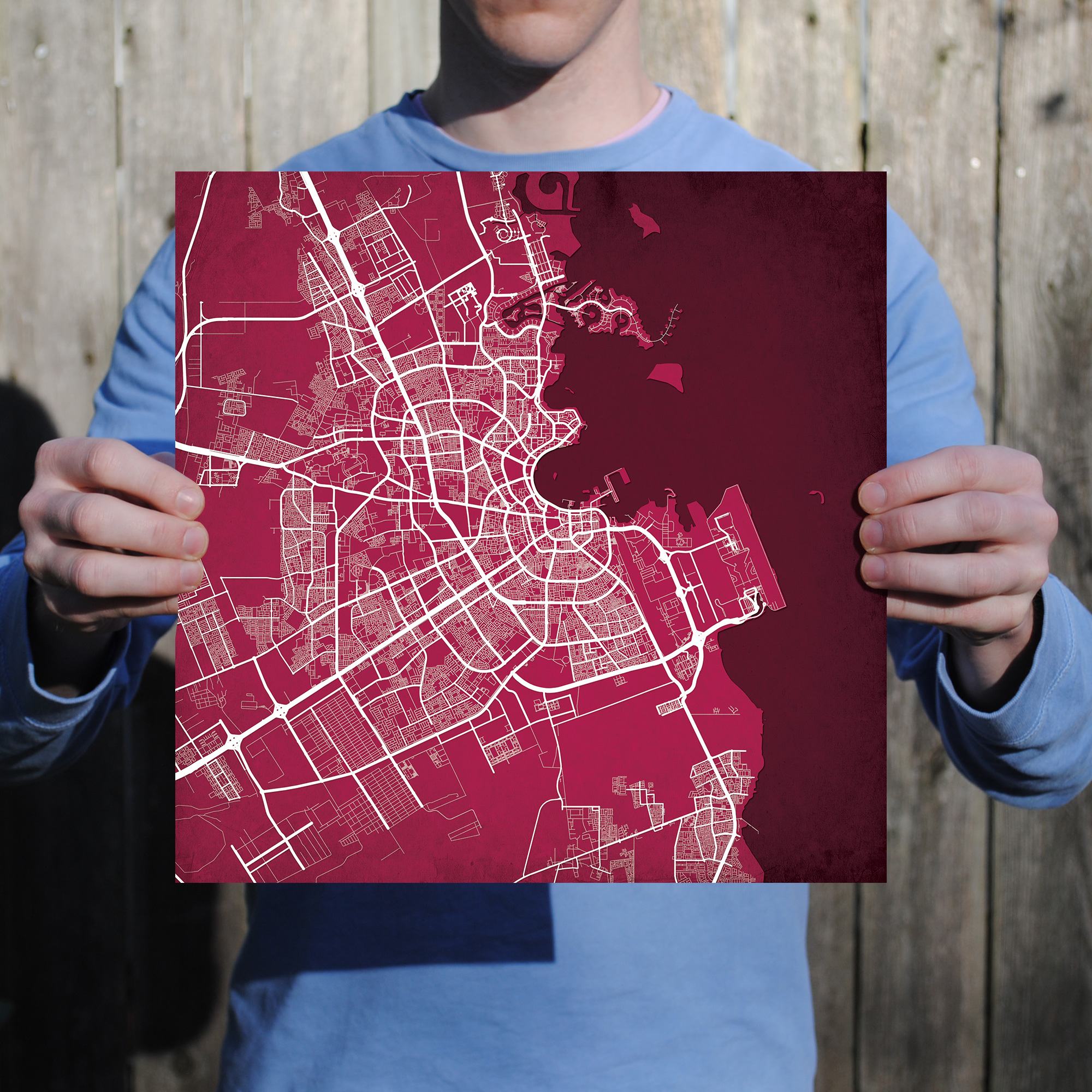Doha, Qatar Map Shop Prints - City by Map Art The
