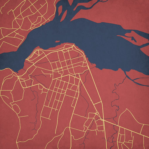 Kinshasa, DRC Map Art by City Prints