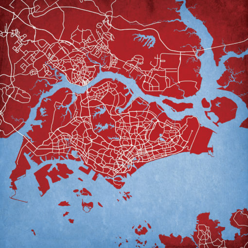 Singapore Map Art by City Prints