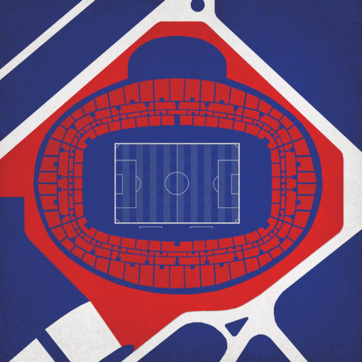 Parc des Princes Map Art by City Prints