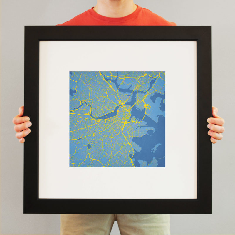 Boston Massachusetts Map Art By City Prints The Map Shop