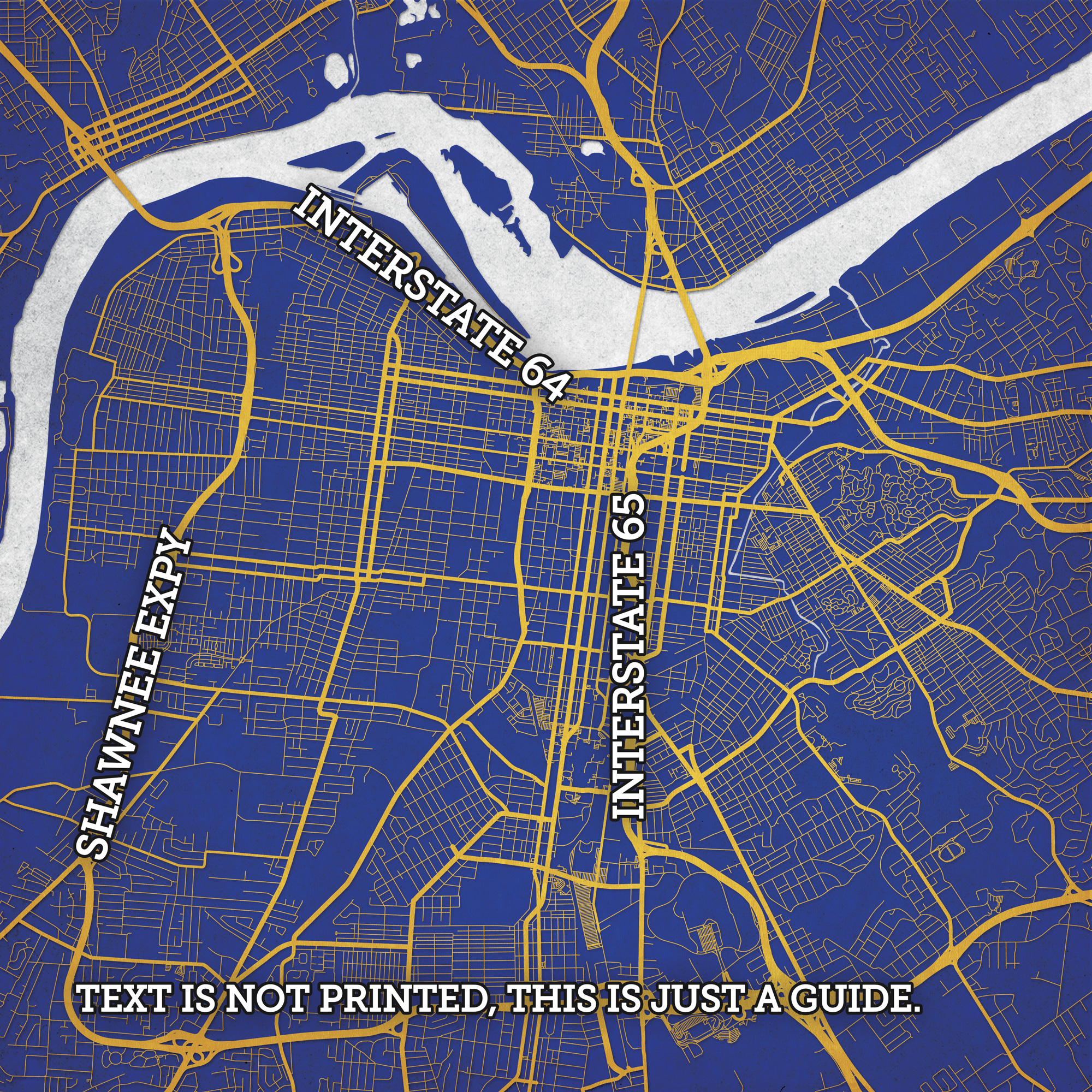 Louisville Kentucky City Map 4 Canvas Print / Canvas Art by Bekim