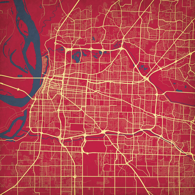 Memphis, Tennessee Map Art by City Prints - The Map Shop