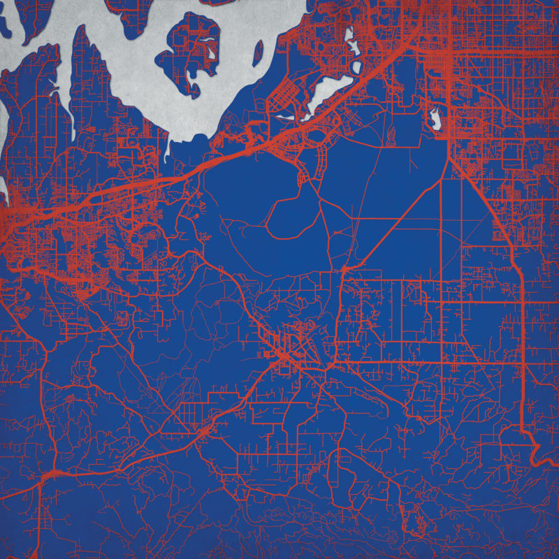 Joint Base Lewis-McChord Map Art - The Map Shop