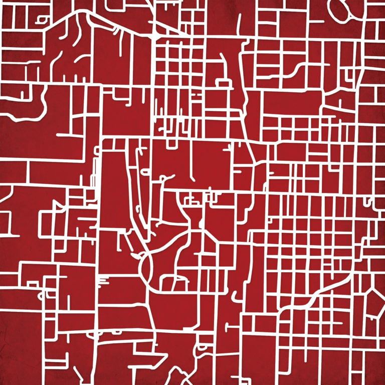 University Of Arkansas Campus Map Art By City Prints - The Map Shop