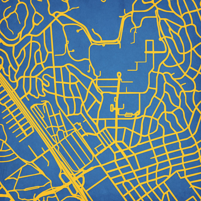 University of California, Los Angeles Campus Map Art by City Prints