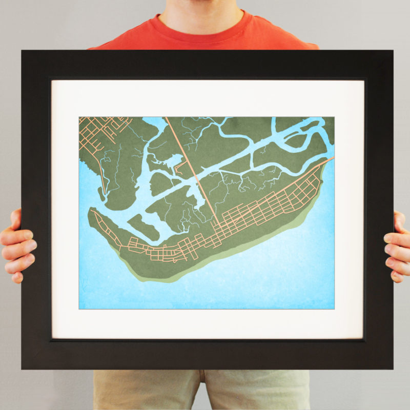 Sullivans Island South Carolina Map Art By City Prints The Map Shop