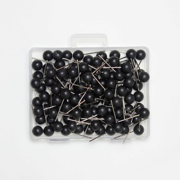 Map Push Pins - Black - The Map Shop