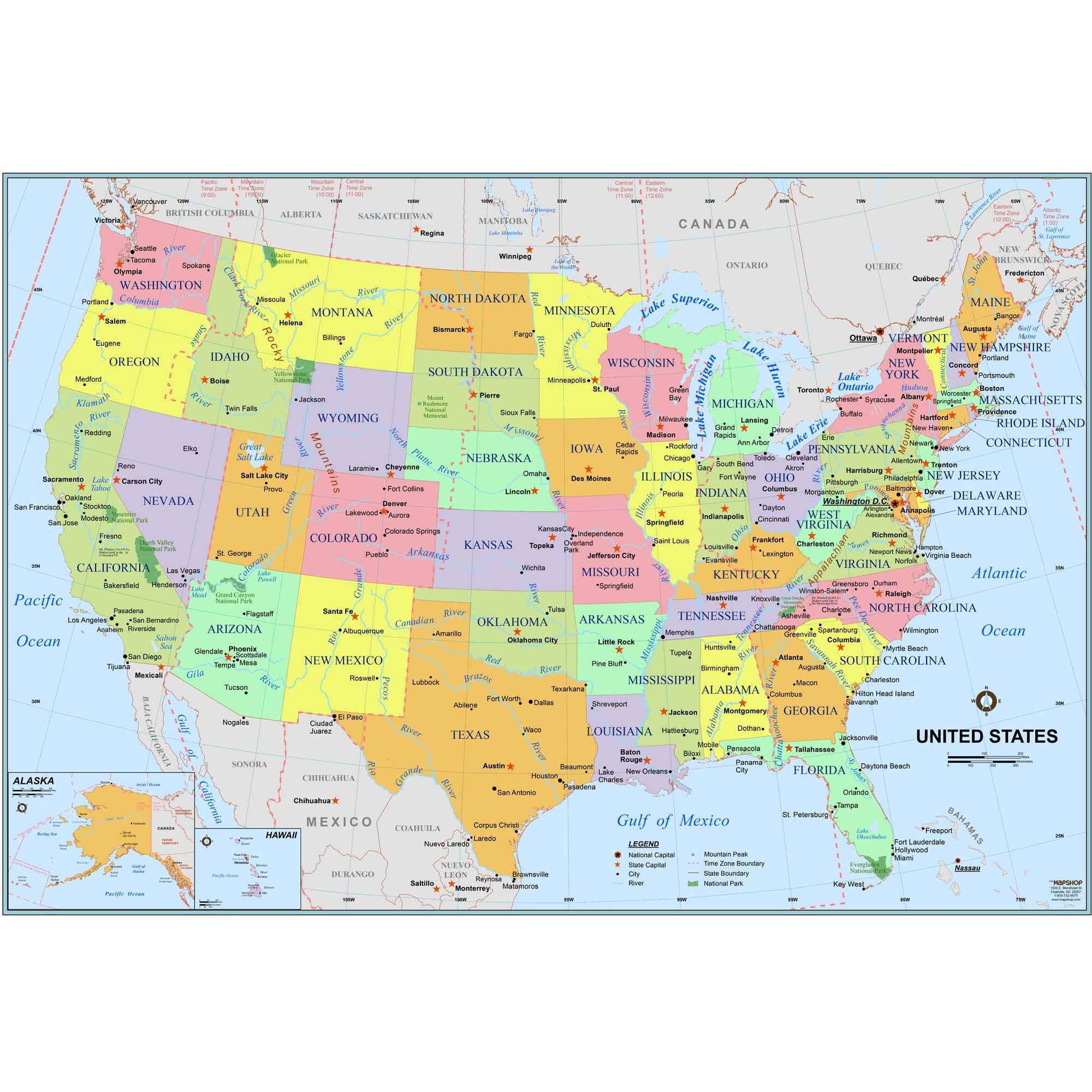 Us Map / Amazon Com Us States And Capitals Map 36 W X 25 3 H Office