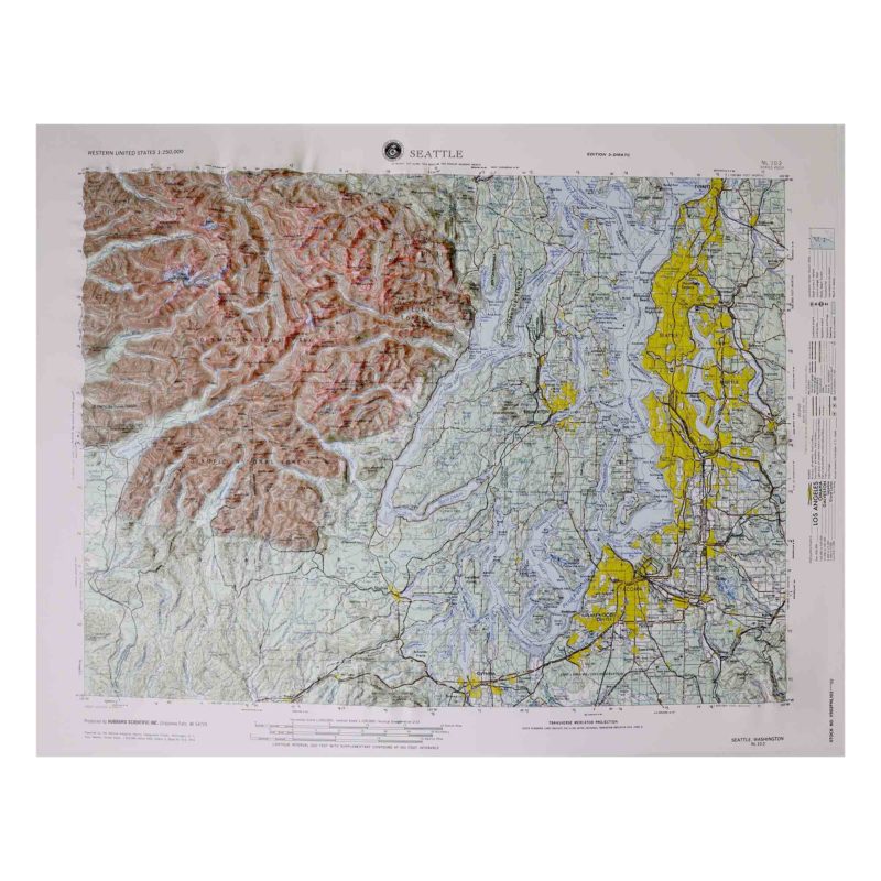 Seattle, WA Regional Raised Relief Map by Hubbard Scientific - The Map Shop