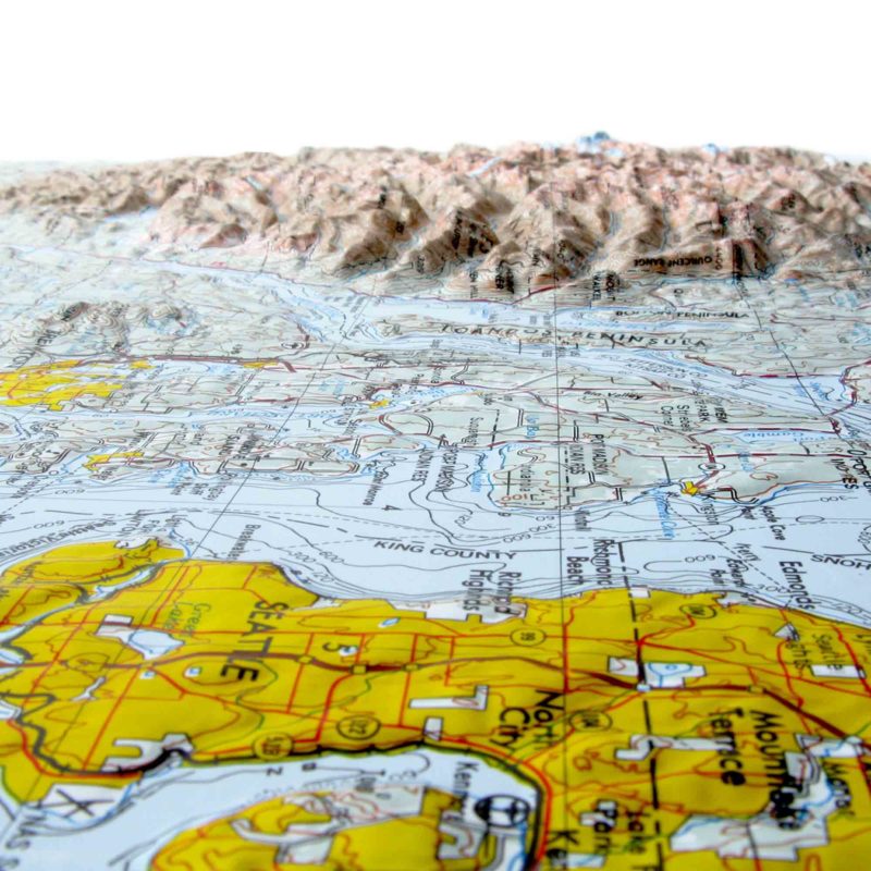 Seattle, WA Regional Raised Relief Map by Hubbard Scientific - The Map Shop