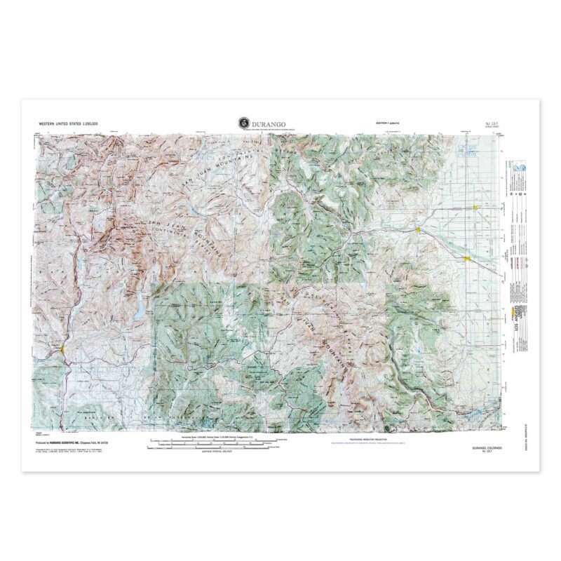 Durango, CO Regional Raised Relief Map by Hubbard Scientific - The Map Shop