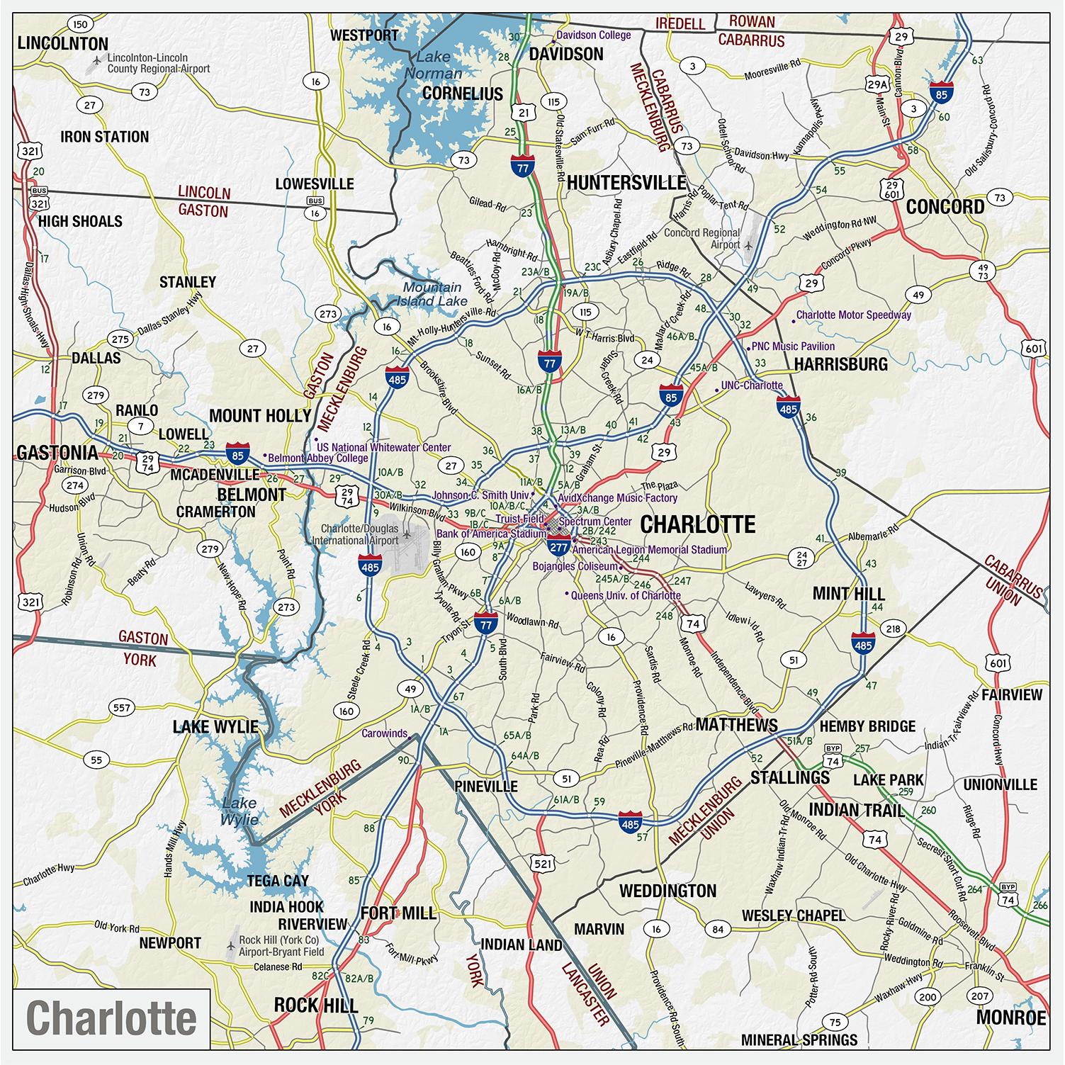 North Carolina State Wall Map by MapShop - The Map Shop