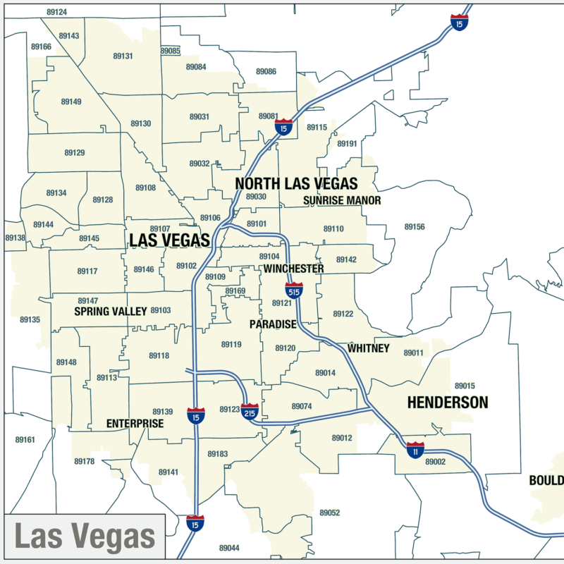 Nevada Zip Code Wall Map By Mapshop The Map Shop 5670