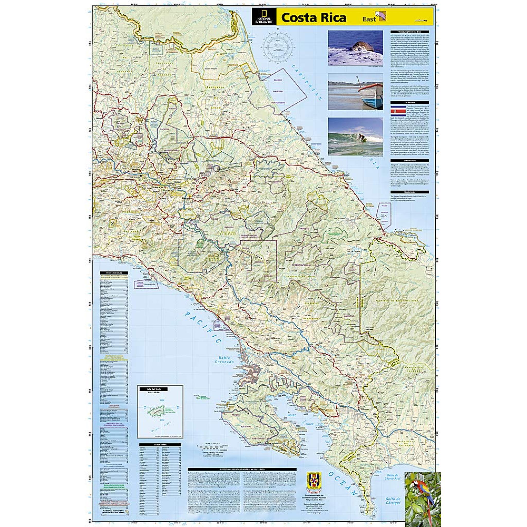 National Geographic - Costa Rica - Adventure Folding Travel Map - The Map Shop