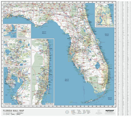 Florida State Wall Map by MapShop - The Map Shop