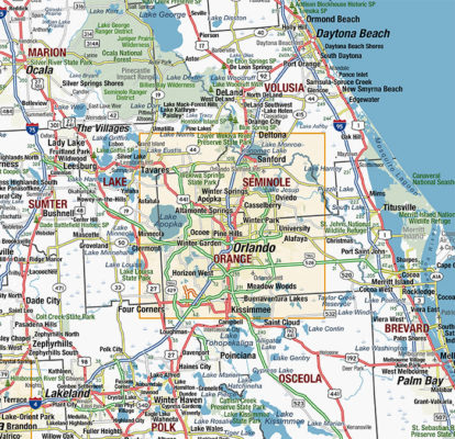 Florida State Wall Map by MapShop - The Map Shop