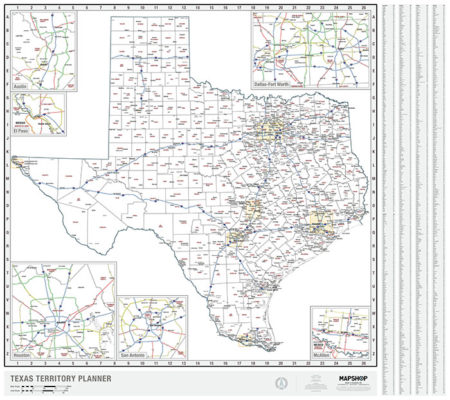 Texas Territory Planner Wall Map by MapShop - The Map Shop