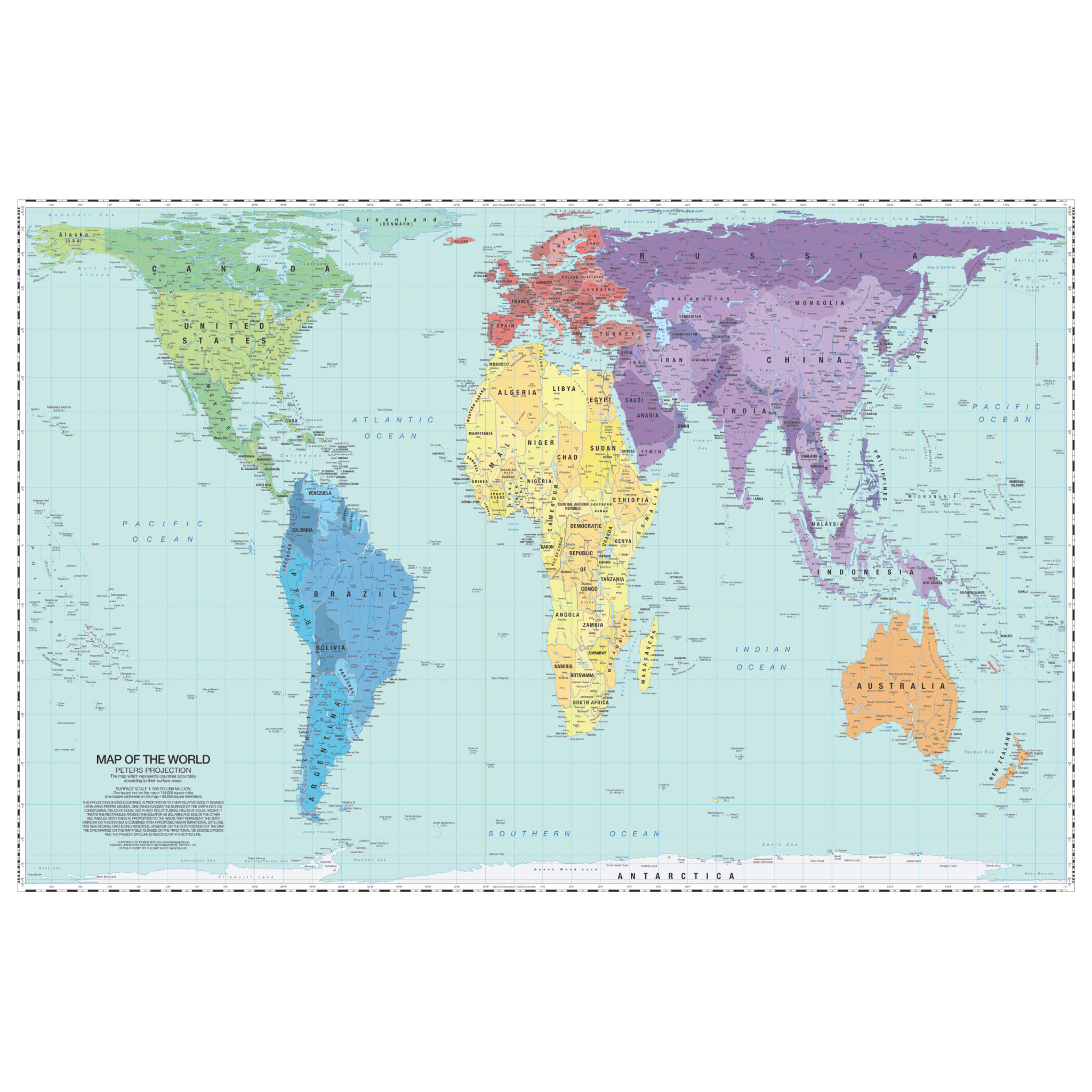 World Peters Projection Wall Map - The Map Shop