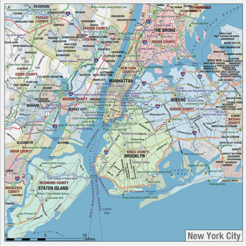 New York State Wall Map by MapShop - The Map Shop