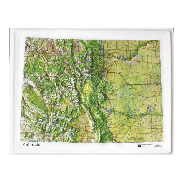 Colorado Satellite Raised Relief Map By Hubbard Scientific The Map Shop 7202