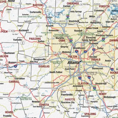 Georgia State Wall Map by MapShop - The Map Shop