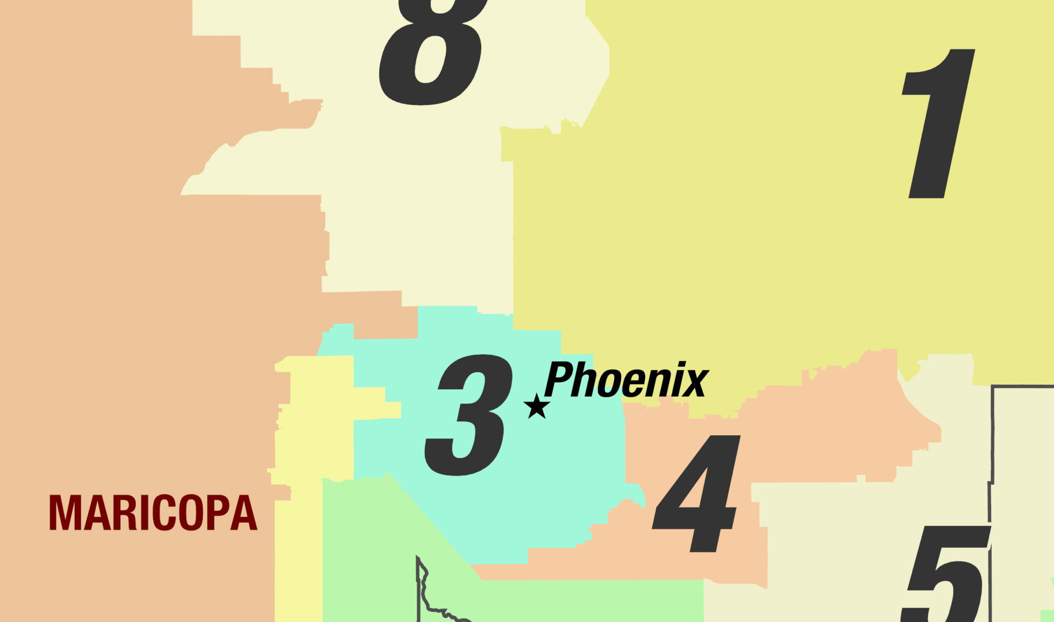 Arizona 2024 Congressional Districts Wall Map by The Map Shop