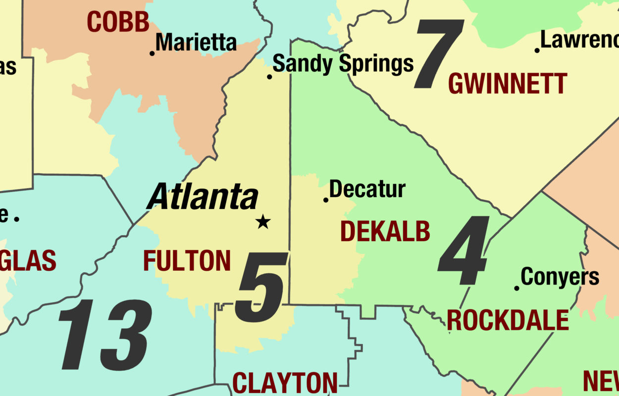 Georgia 2022 Congressional Districts Wall Map By Mapshop The Map Shop