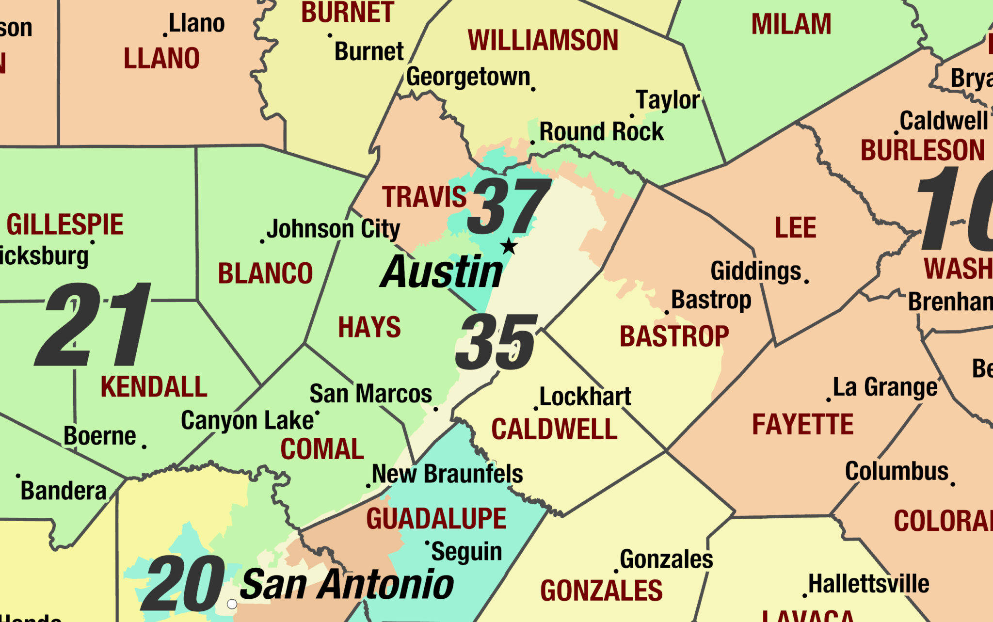 Texas 2022 Congressional Districts Wall Map By Mapshop The Map Shop 0415