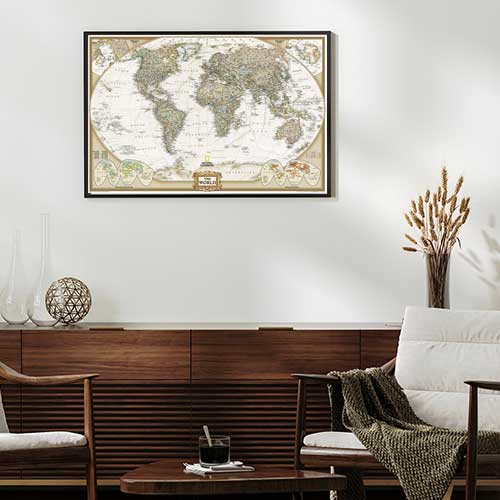 World Wall Maps - Laminated, Framed, Rails, Spring Rollers - Map Shop