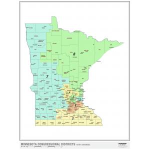 Minnesota 2022 Congressional Districts Wall Map by MapShop - The Map Shop