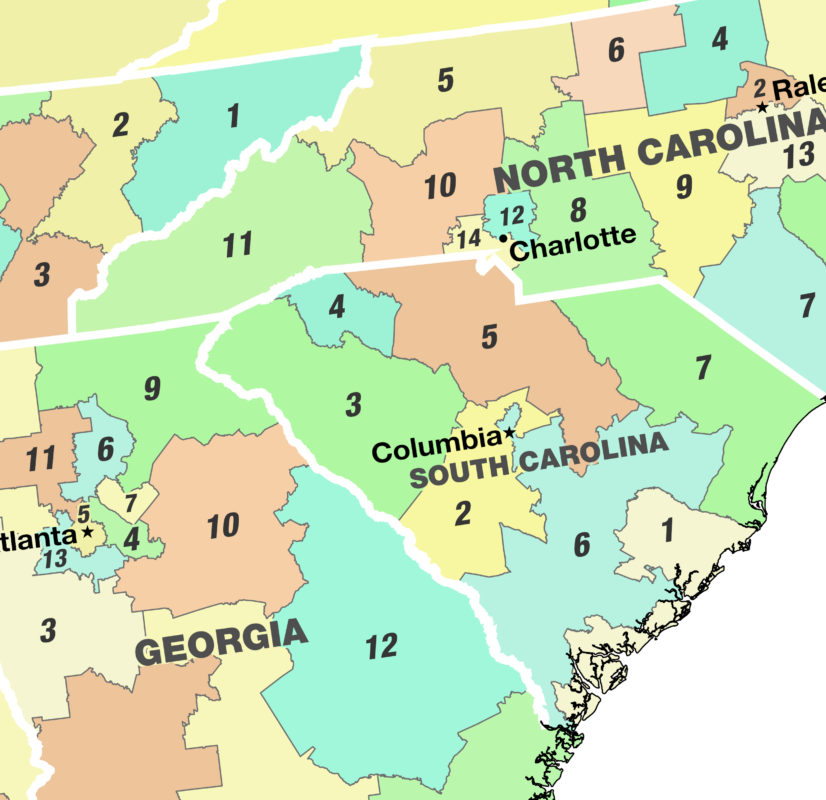 United States 2022 Congressional Districts Wall Map By Mapshop The Map Shop 4789