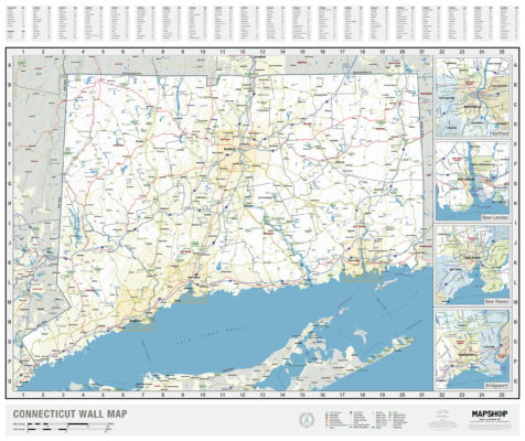 Connecticut State Wall Map by MapShop - The Map Shop