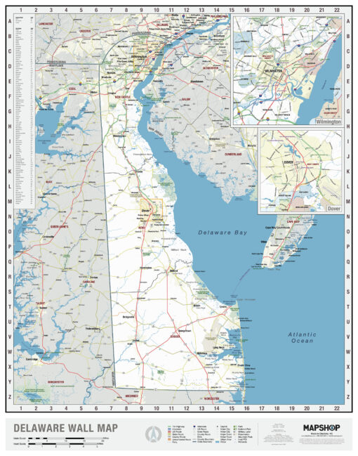 Delaware State Wall Map by MapShop