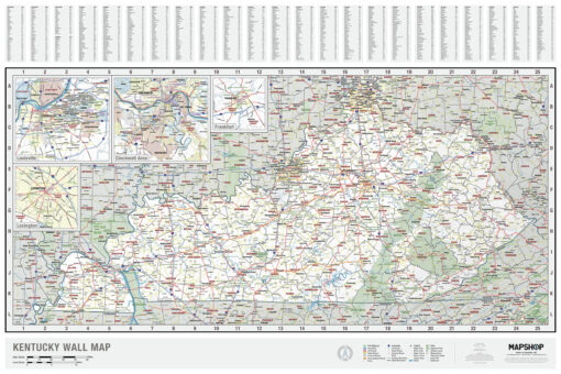 Kentucky State Wall Map by MapShop