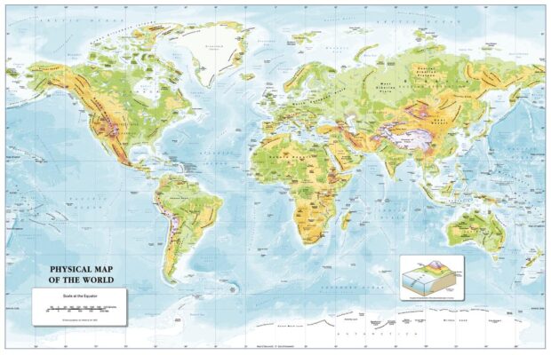 Color Blind Friendly Children's Physical Map of the World â€“ Small by ...