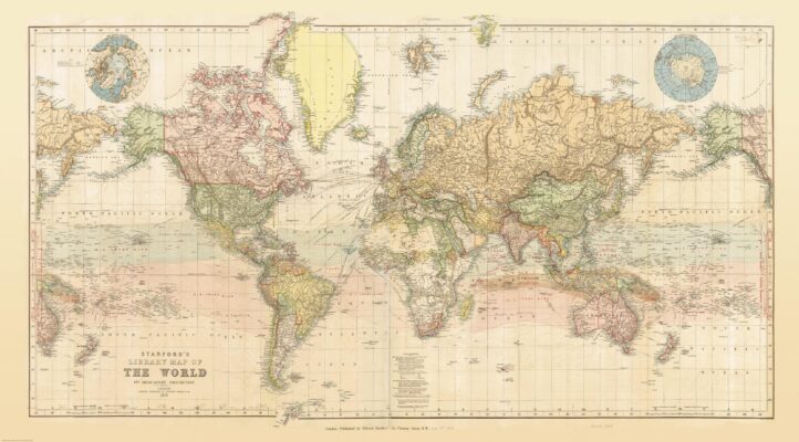 Stanford's Library Map of the World (1879) by Stanfords - The Map Shop