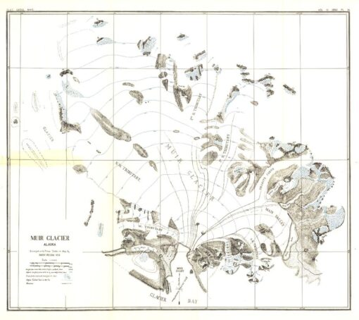 Muir Glacier, Alaska - Published 1892 by National Geographic