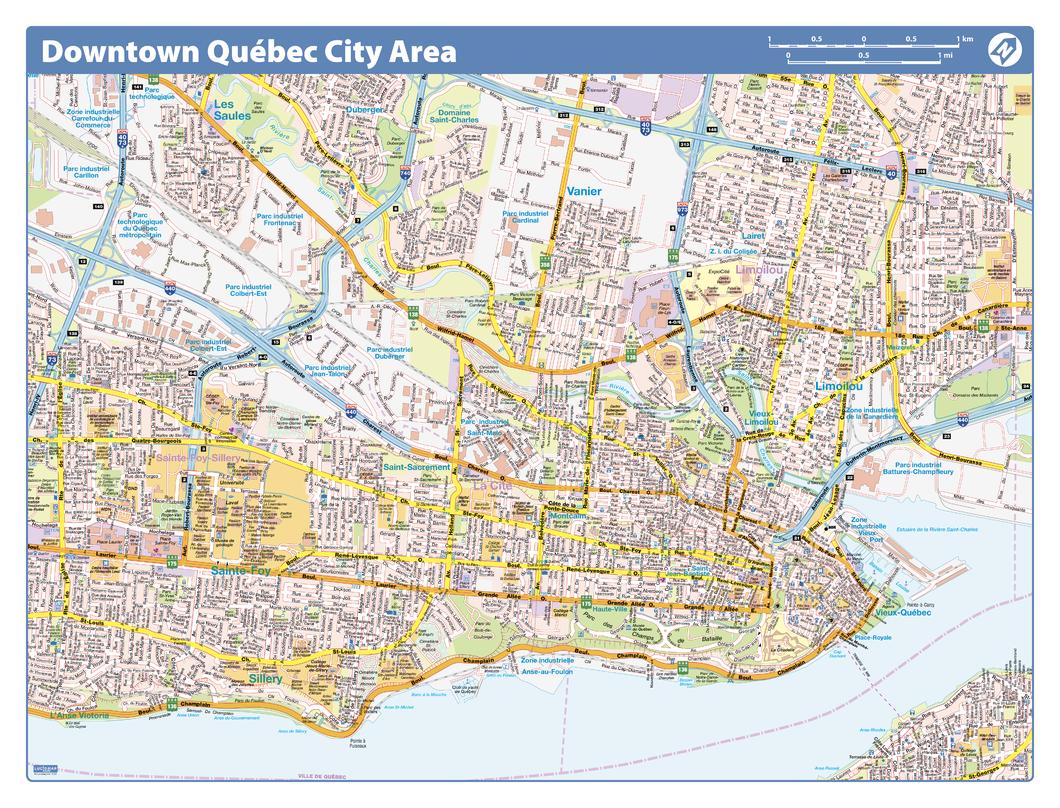 Quebec City Downtown - Compact by Lucidmap - The Map Shop