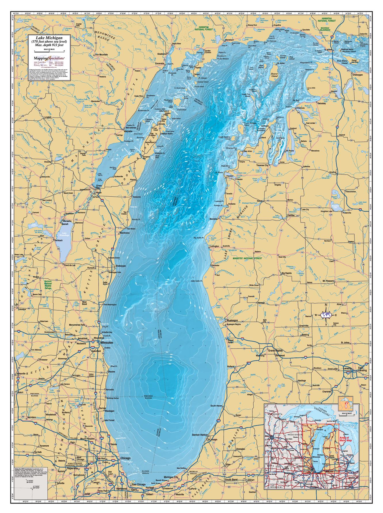Michigan Lake Maps & Atlases