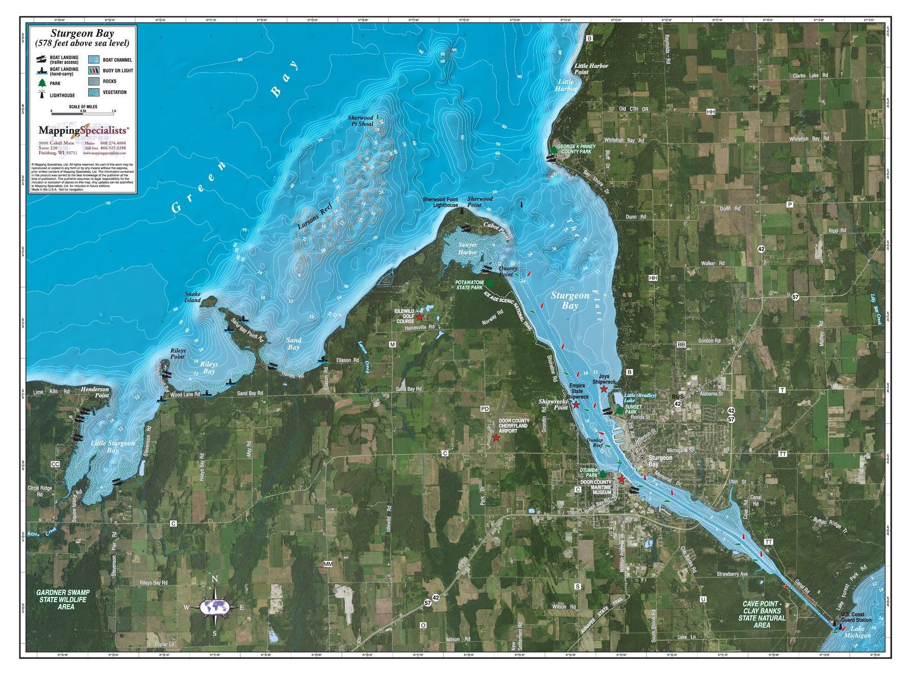 Sturgeon Bay By Mapping Specialists The Map Shop 0586