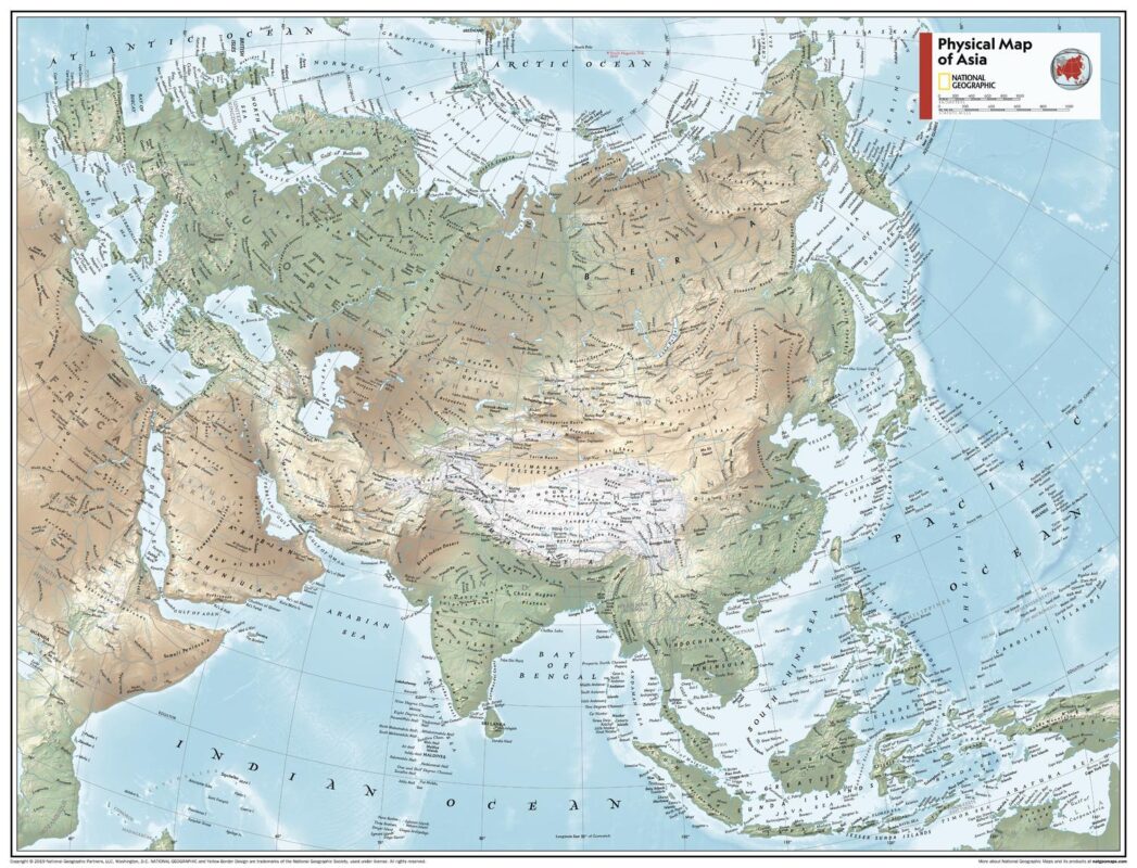 Asia Physical - Atlas of the World, 11th Edition by National Geographic ...