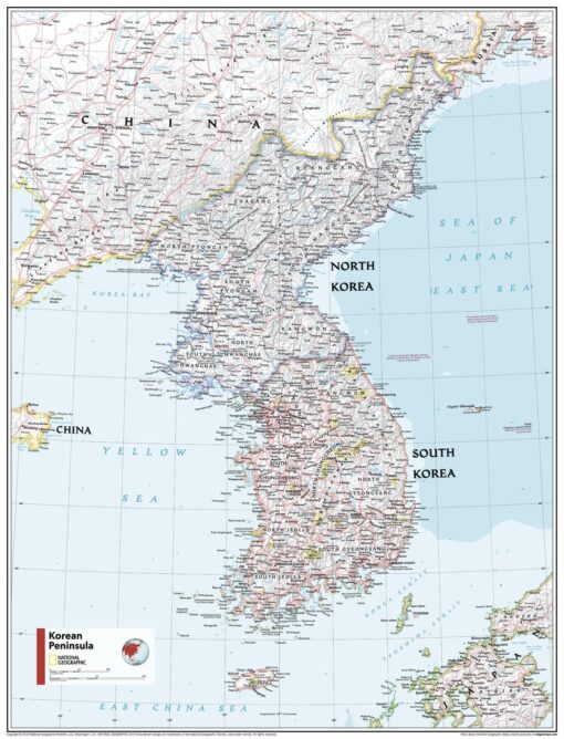 Korean Peninsula - Atlas of the World, 11th Edition by National ...