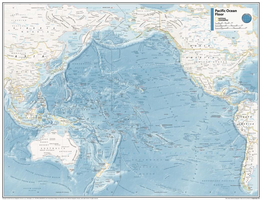 Pacific Ocean Floor - Atlas Of The World, 11th Edition By National 