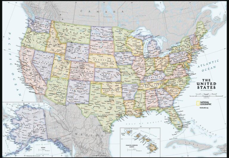 United States Contemporary Wall Map - Compact by National Geographic ...